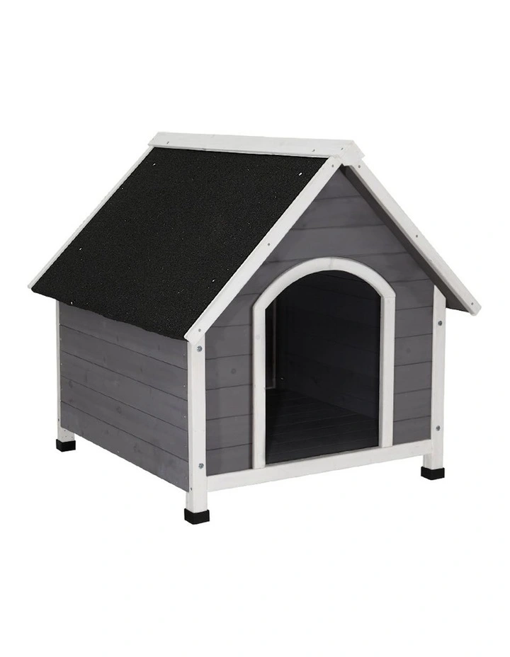 Wooden Large Dog Kennel in Grey
