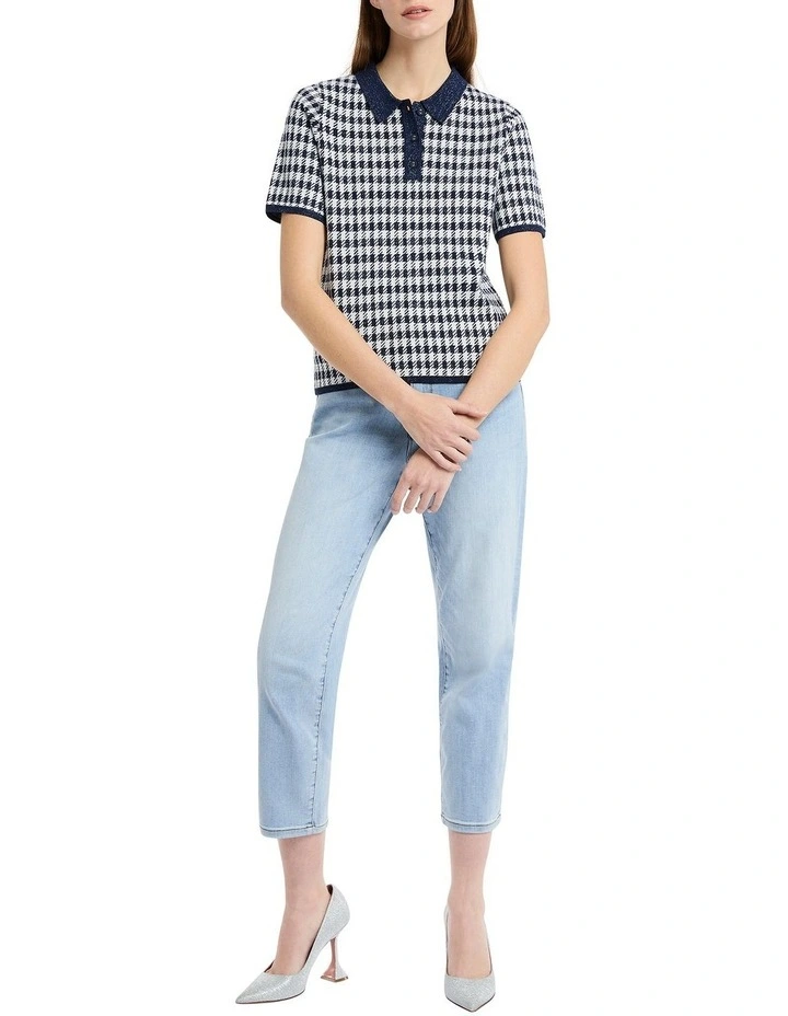 Jena Check Polo in Navy Multi