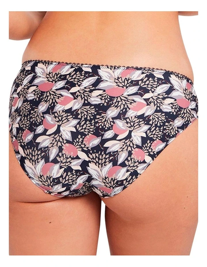 Ariane Fantaisy Microfiber and Lace Bikini Brief in Print Marine Blue