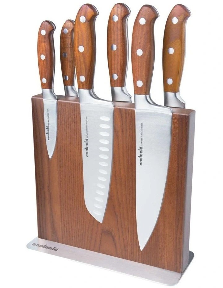 7 Piece Knife Block in Silver