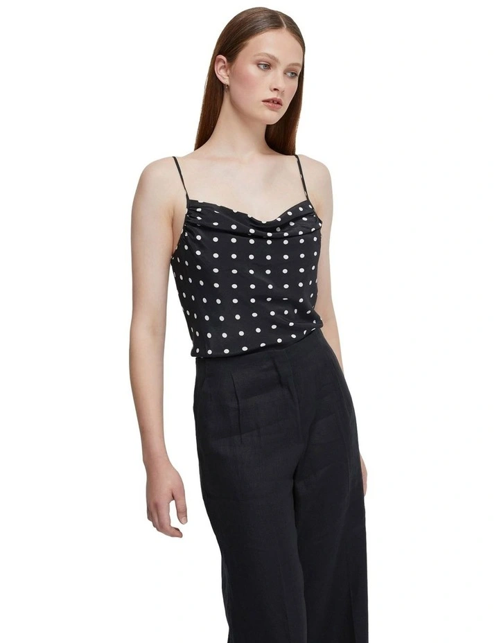 Sumi Spot Top in Black/Ivory