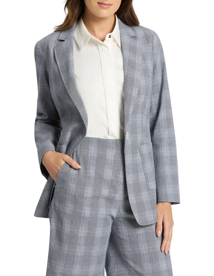 Leslie Check Jacket in Midnight