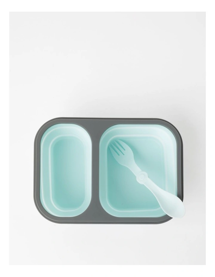 Collapsible Silicone Lunch Box 1.2L 21x16x7cm in Mint