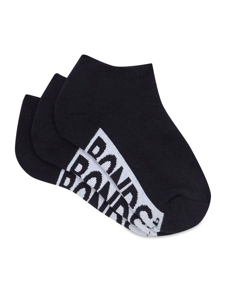 Kids Cushioned Low Cut Socks 3 Pack in School Navy