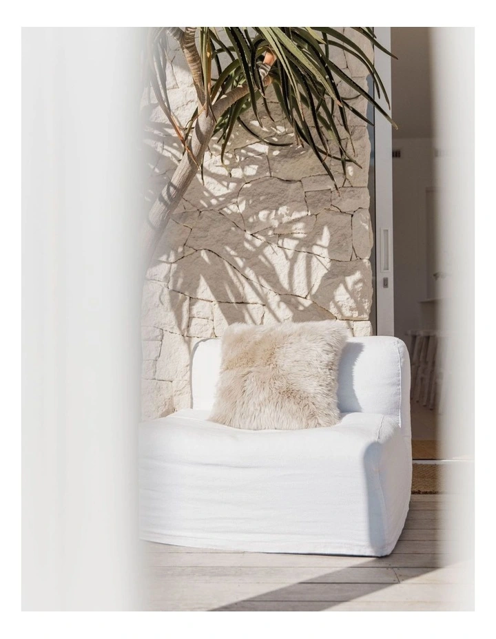 New Zealand Sheepskin Cushion Cover 45x45cm in Stone