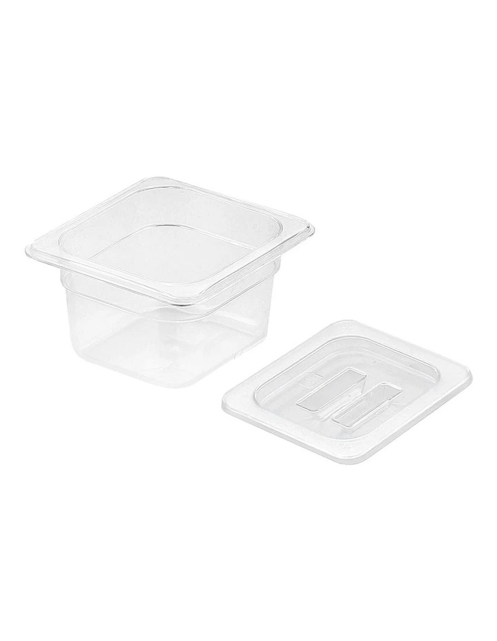 Gastronorm Pan 1/6 Food Tray with Lid 100mm in Clear