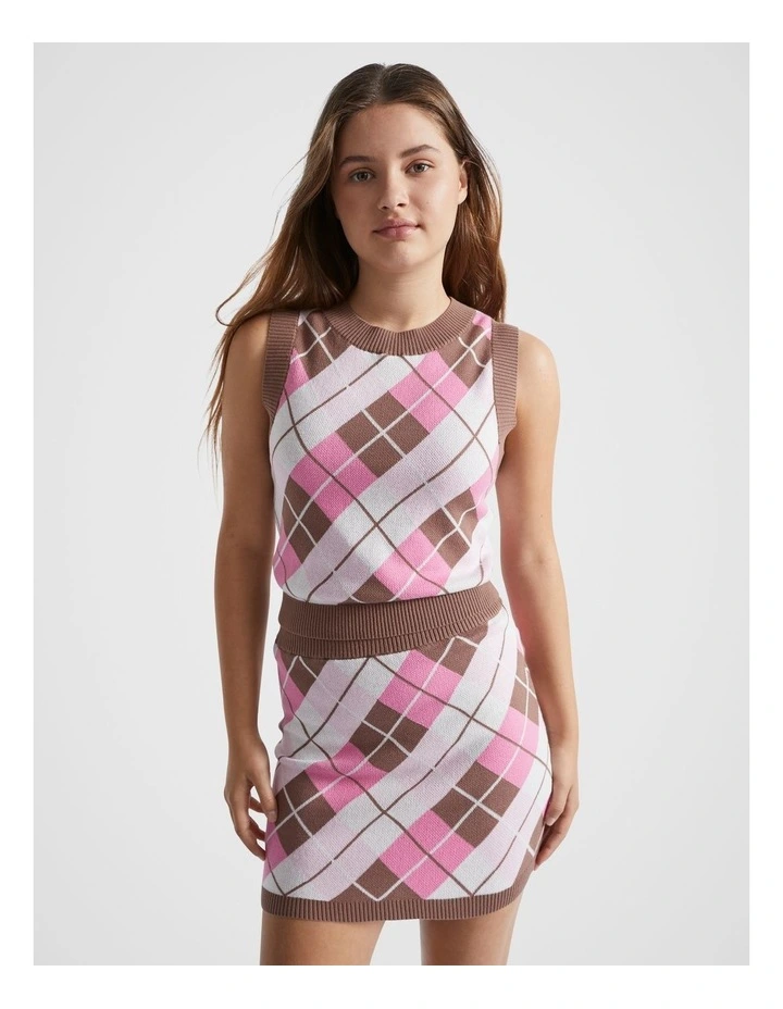 Argyle Knit Vest in Multi