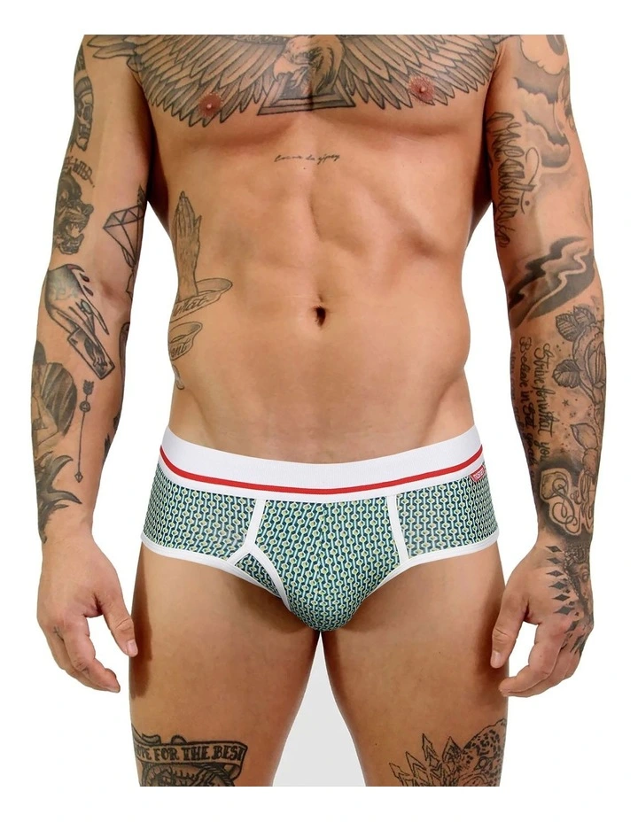 Mens Bamboo Brief in Green