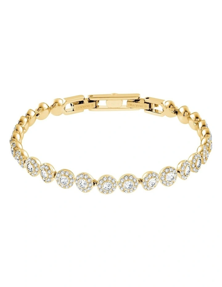 Angelic Bracelet Round Cut Pave Gold-Tone Plated in White