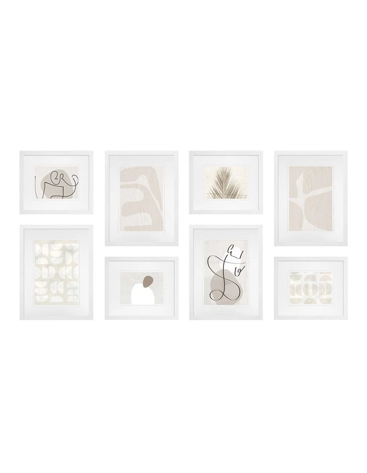 Australian Made Gallery Wall Set E (8 Frames) in White
