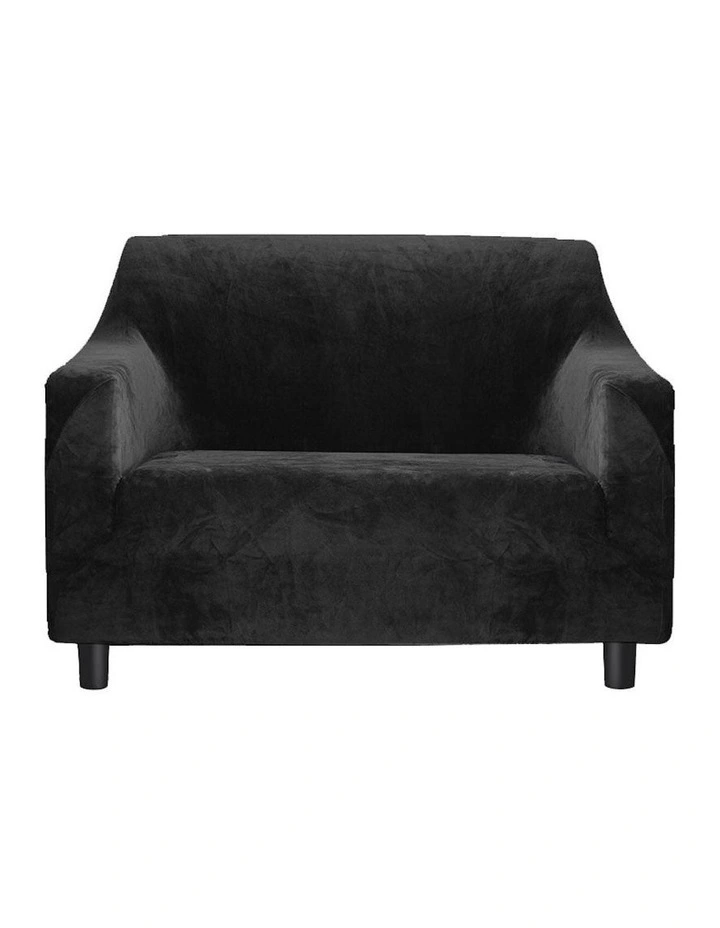 Sofa Covers 1 Seater High Stretch Slipcover Protector Couch Cover in Black