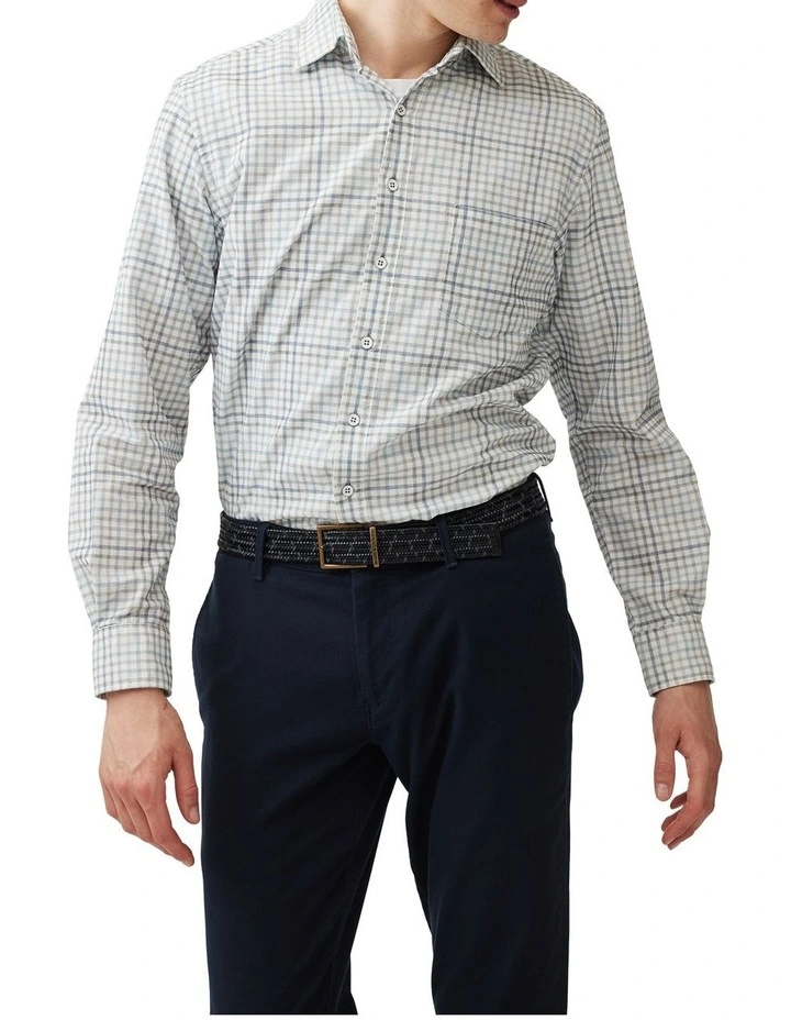 Brookdale Long Sleeve Sports Fit Shirt in Sky