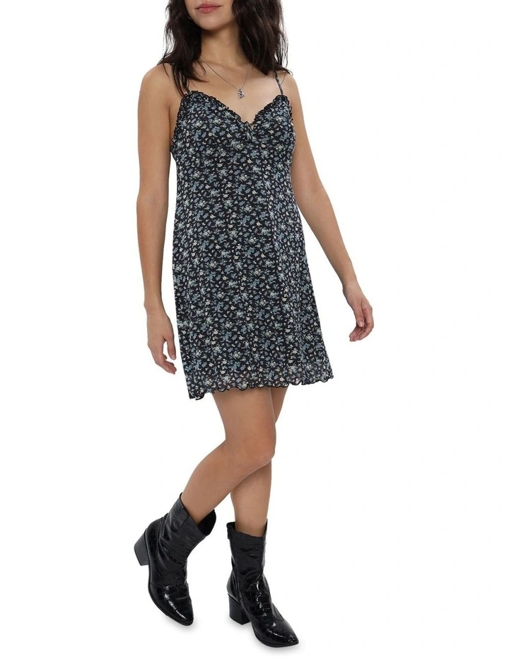 Mesh Mini Babydoll Dress in Black