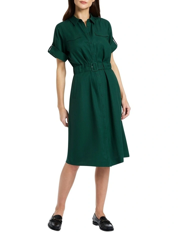 Coleen Utility Dress in Teal Green