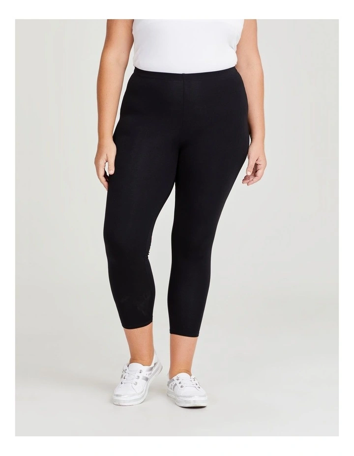 Australian Cotton 7/8 Legging in Black
