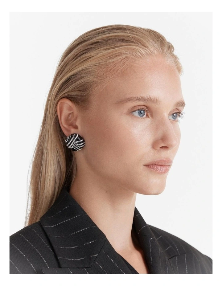 Coruscant Large Stud Earrings in Black White