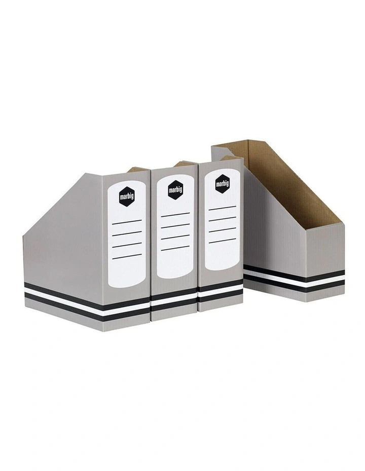 4PK School/Office Desk Magazine/Books Rack Holder/Organiser/Storage Grey