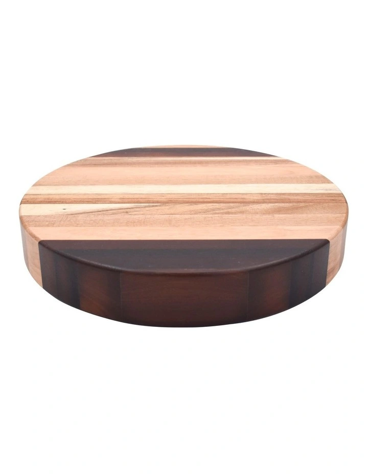 Round Chopping Board Mixed Wood 38x38x6cm in Brown