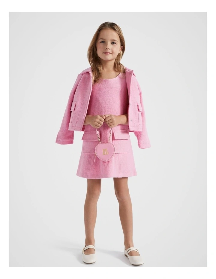 Boucle Pinafore in Candy Pink