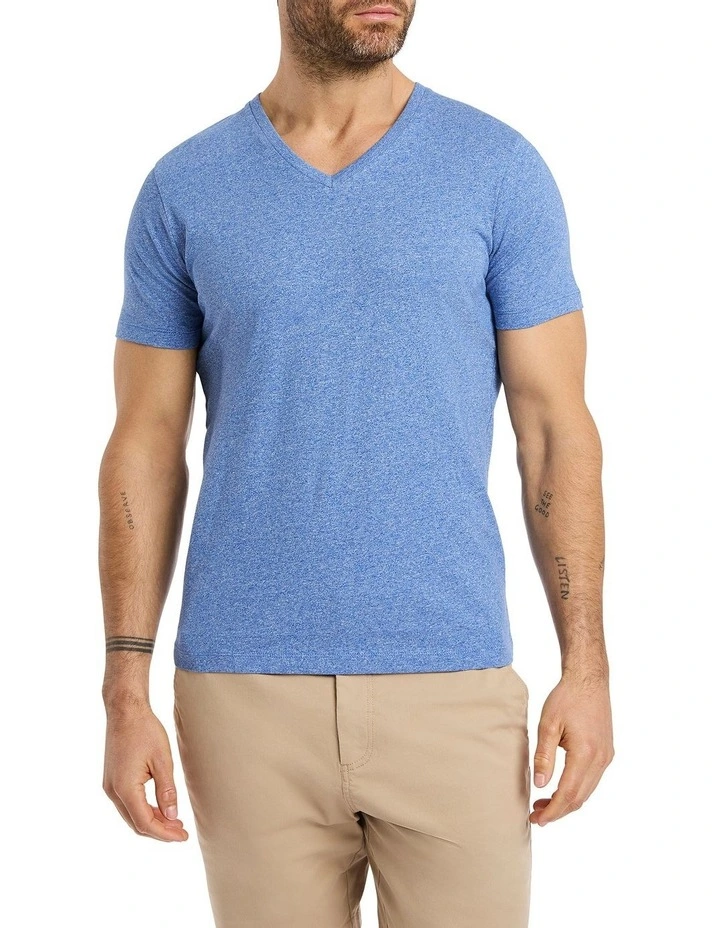 Marle Arnie V Neck Tshirt in Sapphire Marle