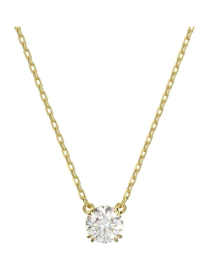 Constella Pendant Round Cut Gold-Tone Plated in White