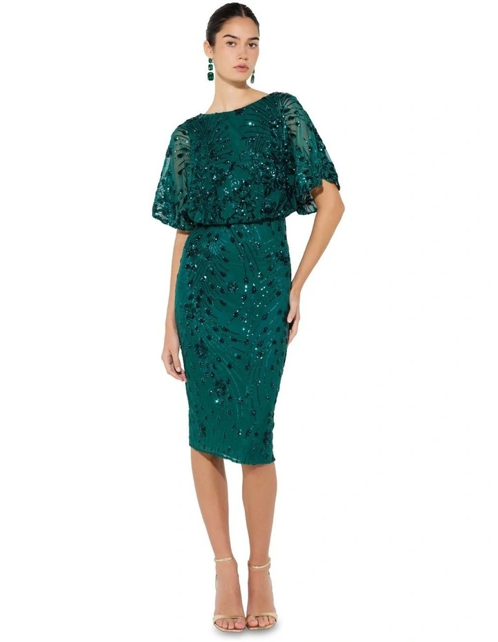 Honour Sequin Dress in Emerald