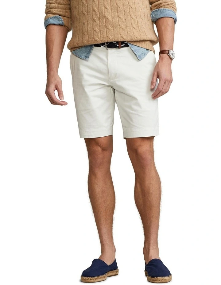 9-Inch Stretch Slim Fit Chino Short in White