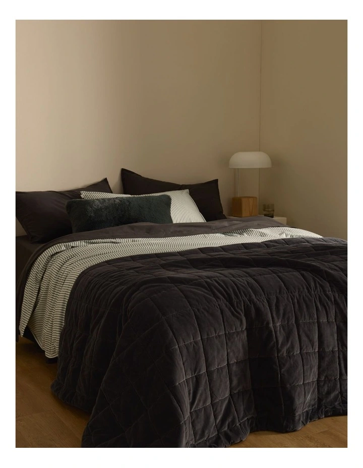 Brae Australian Cotton Stripe Queen Quilt Cover in Bermuda