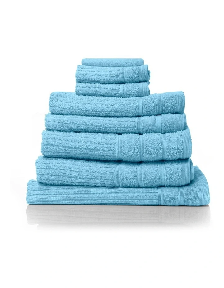 Royal Comfort Eden 8 Piece Towel Pack in Aqua
