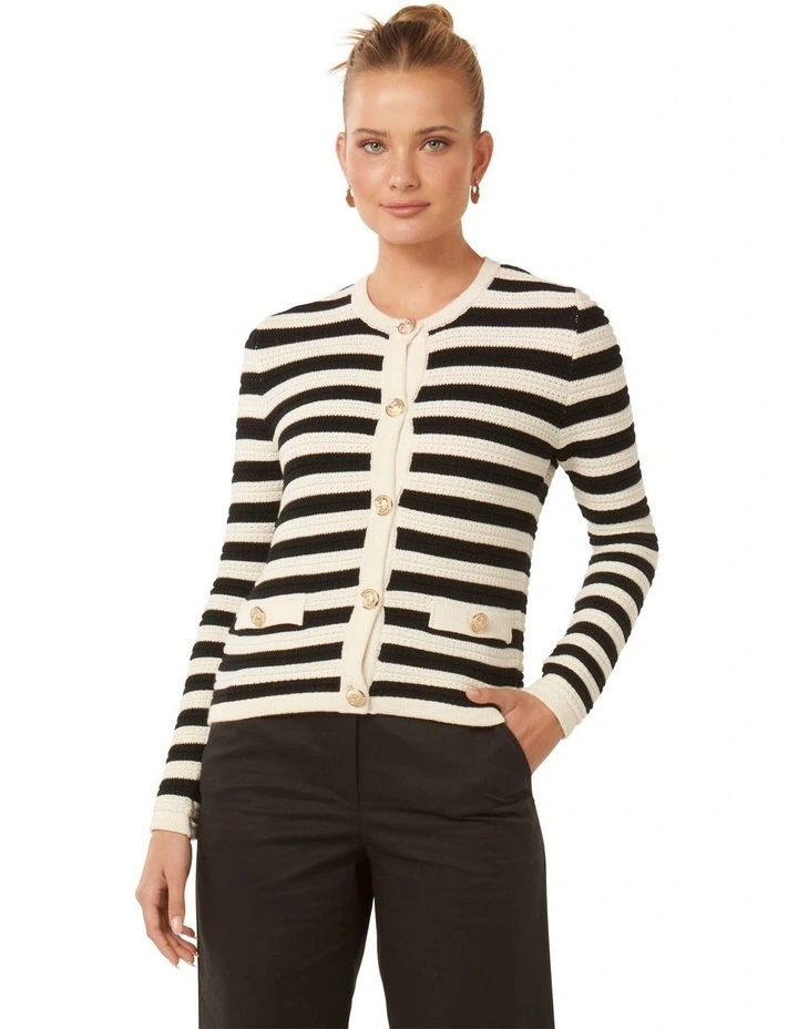 Beri Striped Knit Cardigans in Multi