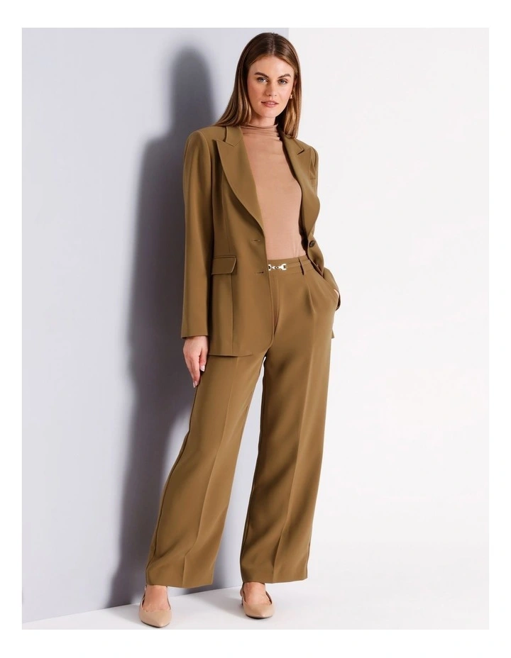 Pleated Wide Leg Pant in Camel