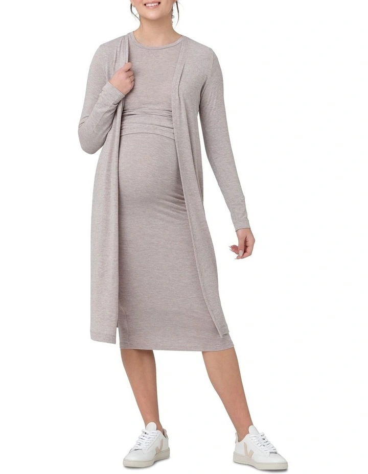 Nina Longline Cardigan in Sand
