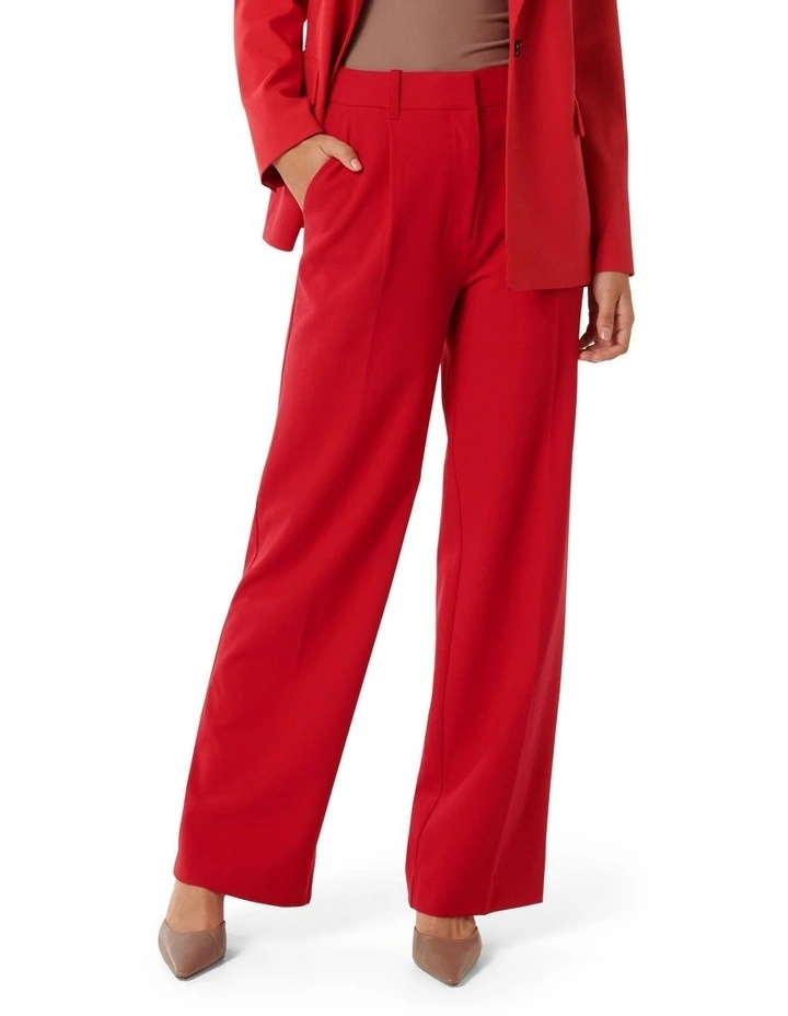 Emily Wide Leg Pants in Red