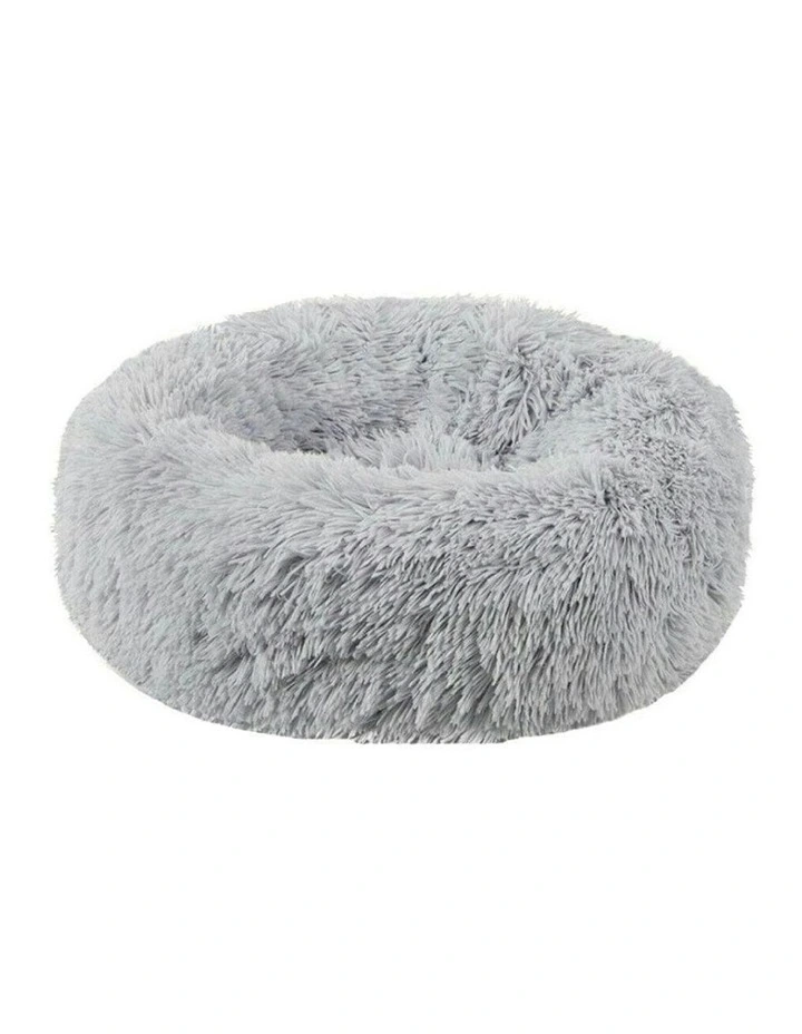 Nest Plush Donut Faux Fur Calming Pet M in Grey