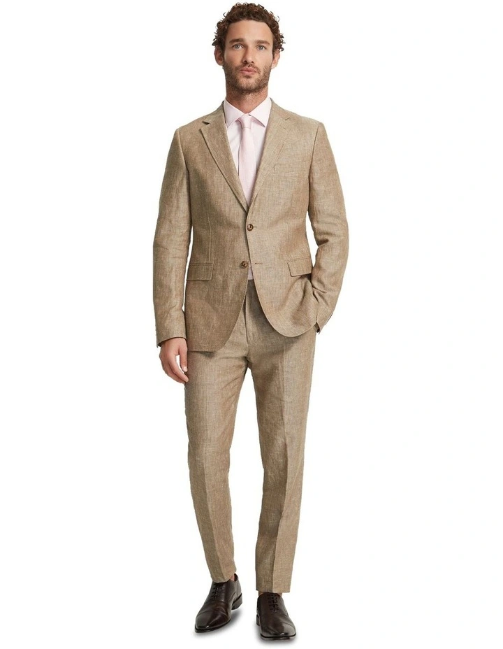 Byron Linen Jacket in Bark
