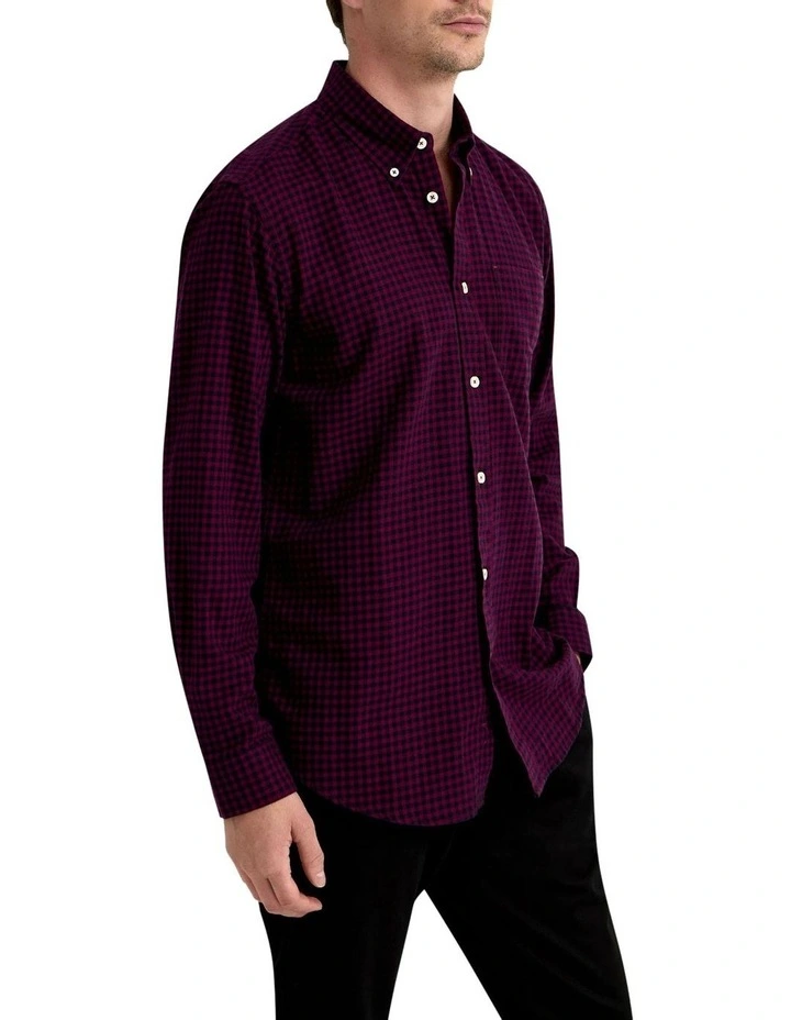 Uxbridge Regular Fit Check Shirt in Plum