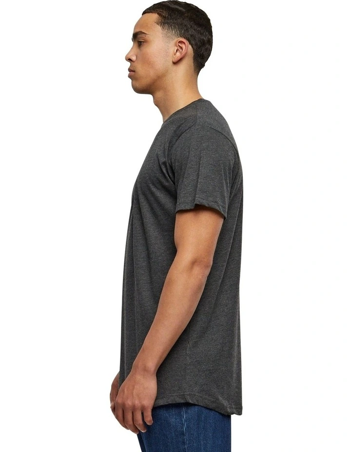 Shaped Long Tee in Charcoal