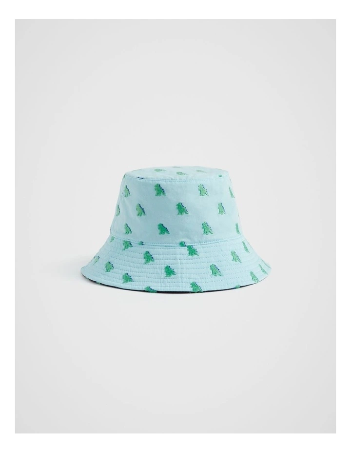 Reversible Dino Embroidered Bucket Hat in Assorted