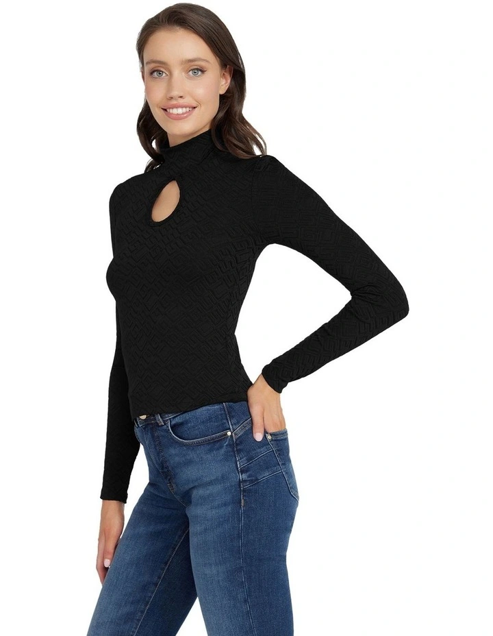 Long Sleeve Clio Top in Black