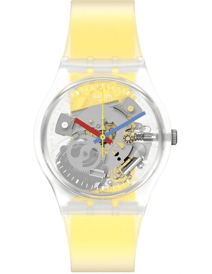 Clearly Stripped Watch in Yellow