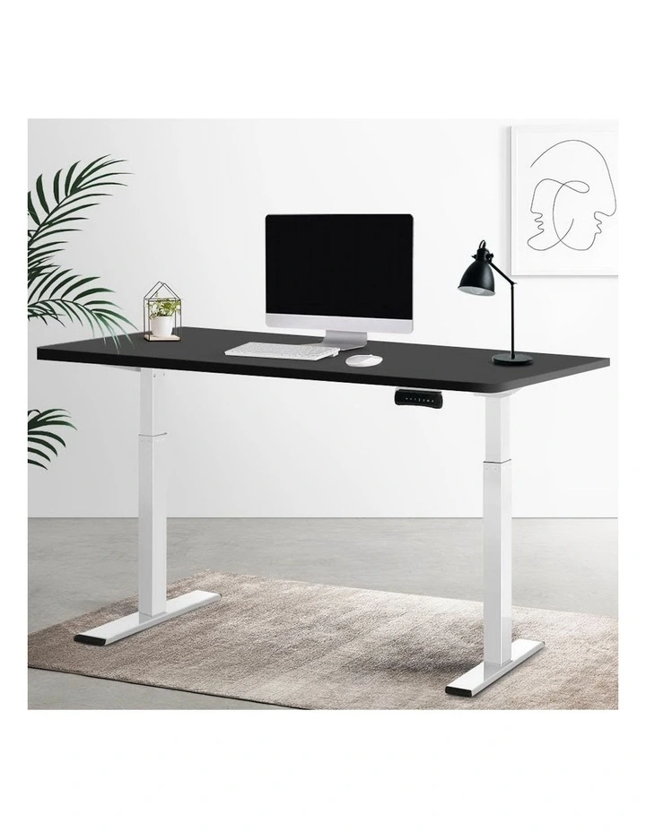 Sit Stand Desk Motorised 140cm in White/Black