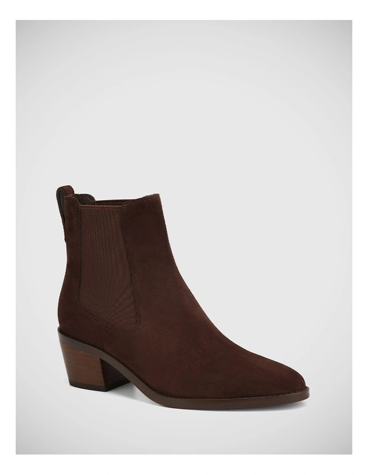 Jocelyn Suede Leather Ankle Boot in Hickory
