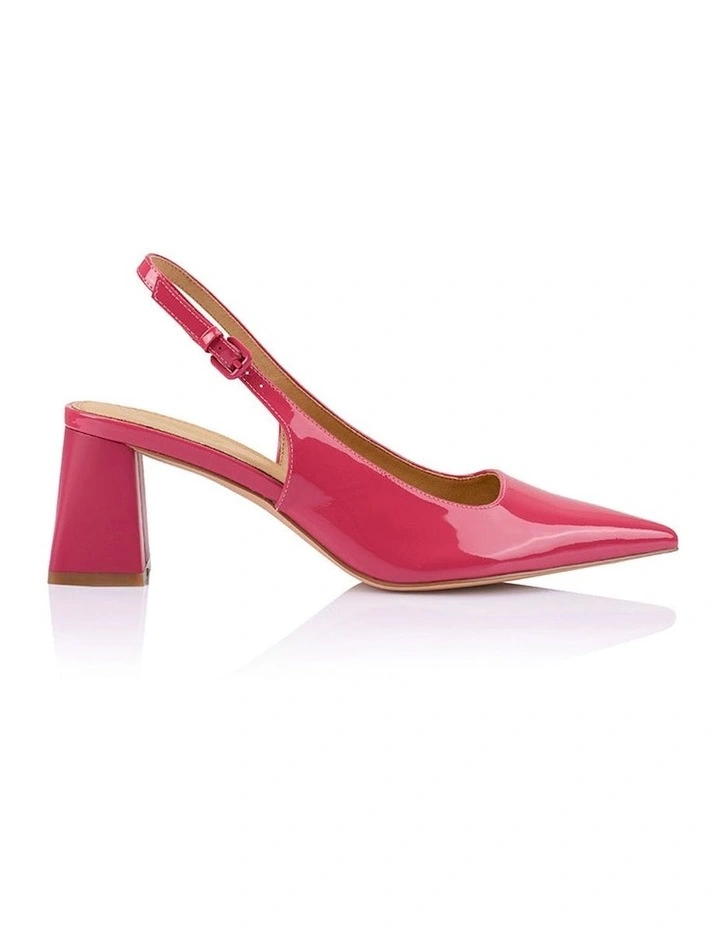 Yarra Pointed Toe Slingbacks Heel in Raspberry Patent