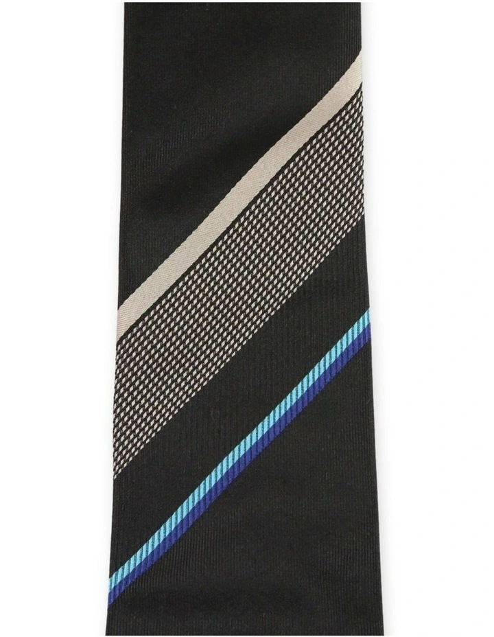 Monza Stripe Tie in Black
