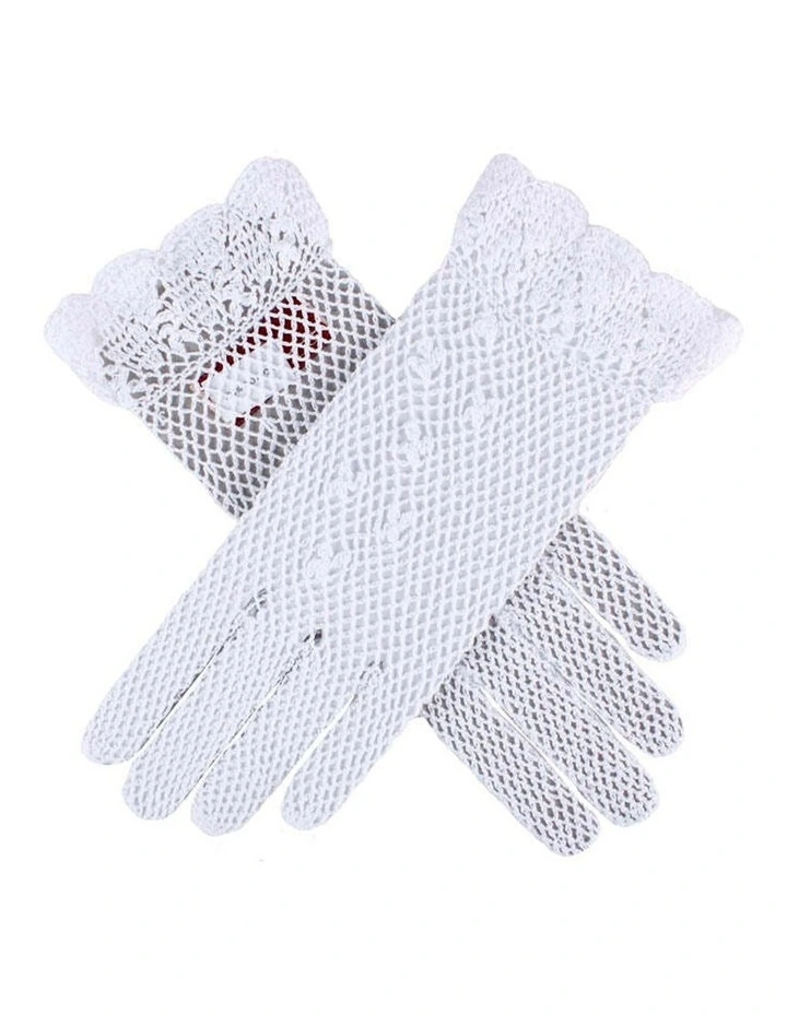 Hand Crochet Gloves in White