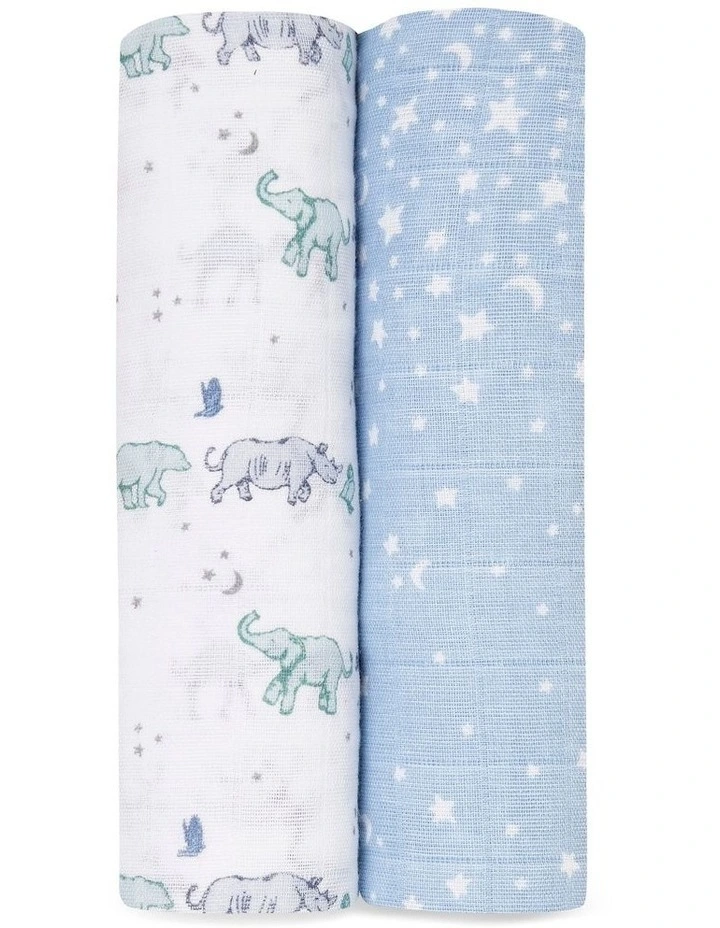 Rising Star Classic Swaddles 2 Pack in Blue