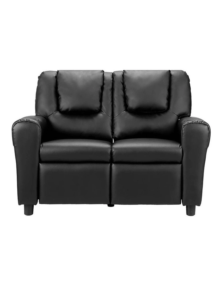 PU Leather Recliner Chair Double in Black