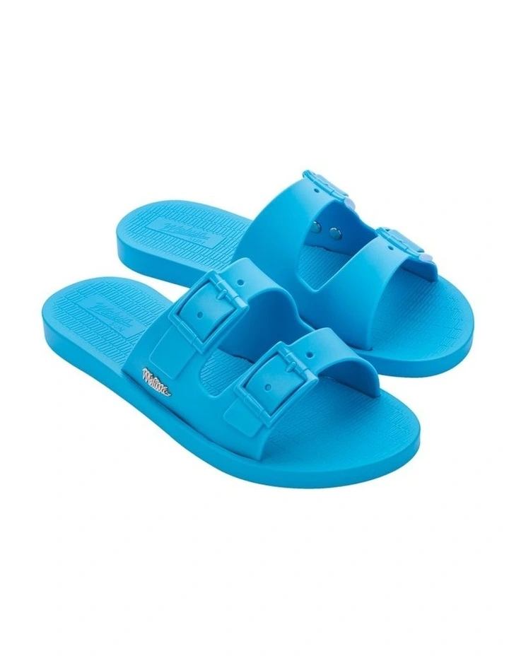 Melissa Sun Malibu Buckled Slide in Blue