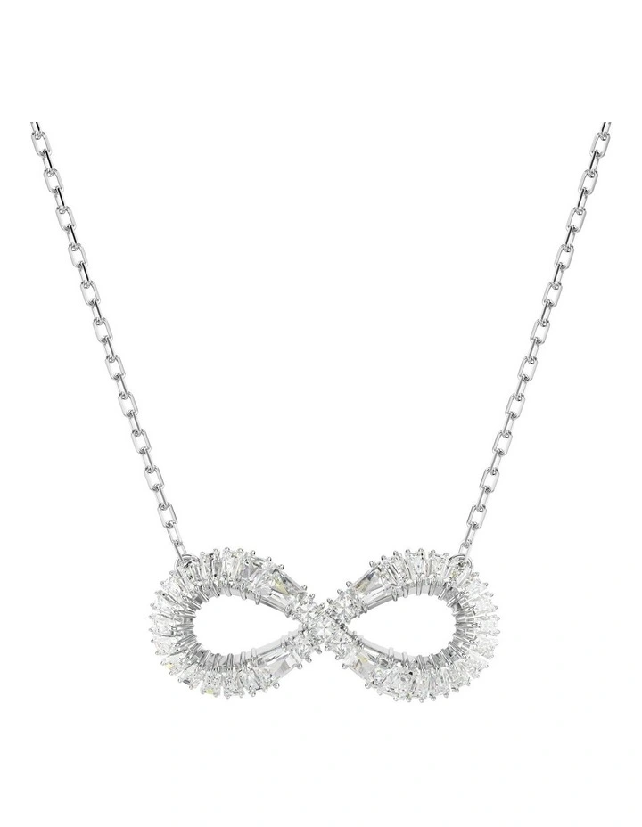Hyperbola Infinity Rhodium Plated Pendant in White