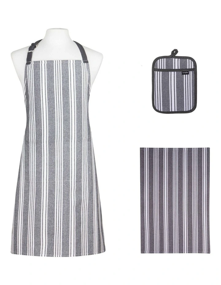 Eco Stripe Kitchen Accessories Promo Pack in Slate Grey